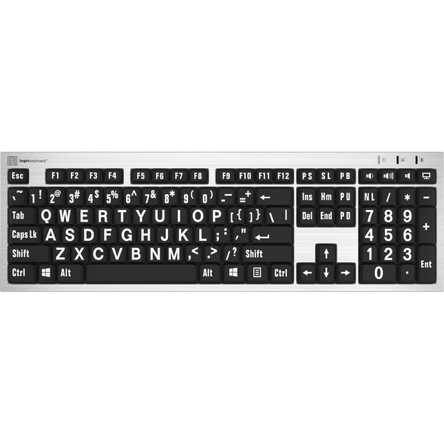 Logickeyboard XLPrint PC Slim Line Teclado con Teclas Grandes y Puerto USB 2.0