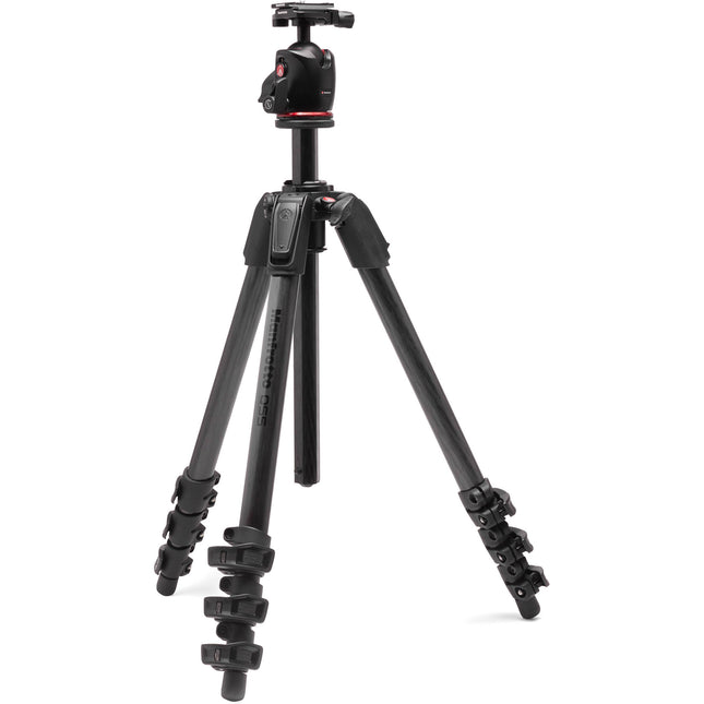 Manfrotto 055XPRO Trípode de Fibra de Carbono 4 Secciones y Cabezal XPRO con Capacidad 15 kg y Altura Máxima 182 cm