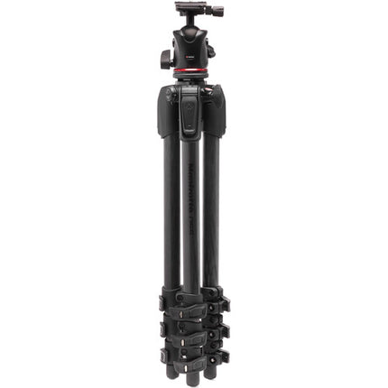 Manfrotto 055XPRO Trípode de Fibra de Carbono 4 Secciones y Cabezal XPRO con Capacidad 15 kg y Altura Máxima 182 cm