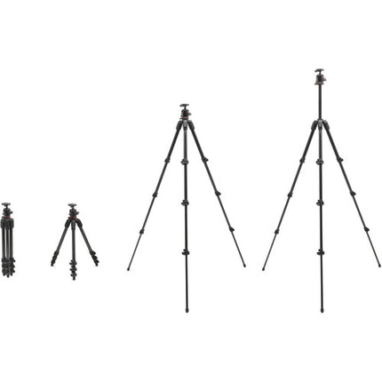 Manfrotto 055XPRO Trípode de Fibra de Carbono 4 Secciones y Cabezal XPRO con Capacidad 15 kg y Altura Máxima 182 cm