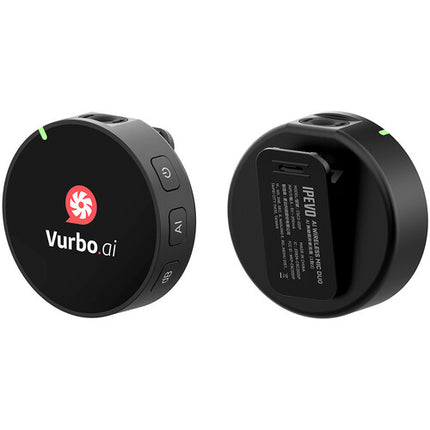 IPEVO AI Duo Sistema de Micrófono Inalámbrico para 2 personas con 18h batería y 4.9 m alcance