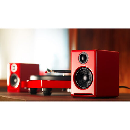 Audioengine A2+ Next Gen Sistema de Altavoces Bluetooth 30W RMS 2.75" Woofers Hi-Gloss Rojo Pares