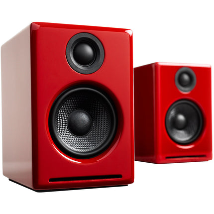 Audioengine A2+ Next Gen Sistema de Altavoces Bluetooth 30W RMS 2.75" Woofers Hi-Gloss Rojo Pares