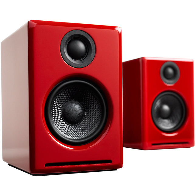 Audioengine A2+ Next Gen Sistema de Altavoces Bluetooth 30W RMS 2.75" Woofers Hi-Gloss Rojo Pares
