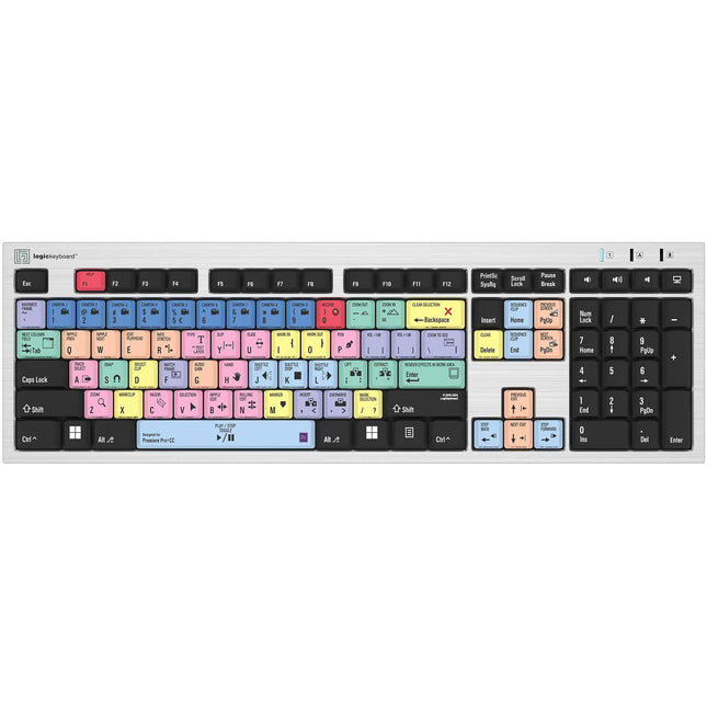 Logickeyboard Adobe Premiere Pro CC Teclado Slim Line Plata 2 USB 2.0