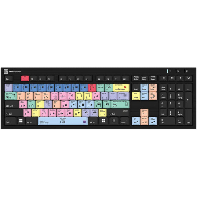 Logickeyboard Adobe Premiere Pro CC Nero Teclado Cableado USB con Puertos USB 2.0