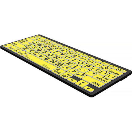 Logickeyboard Teclado Mini Bluetooth Letras Grandes Negro Amarillo 8 m Compatible iPad iPhone
