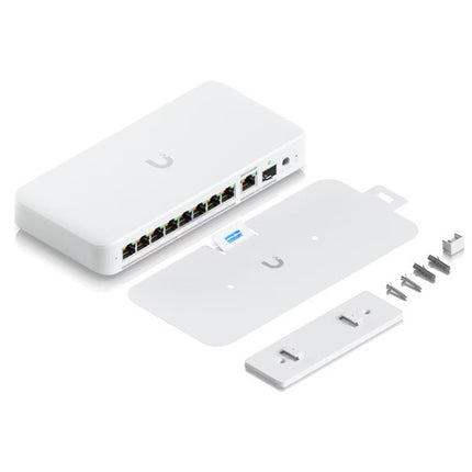 Ubiquiti Flex 8 Puertos PoE++ Red Gestionada 2.5G 196W PoE Presupuesto Montaje Pared