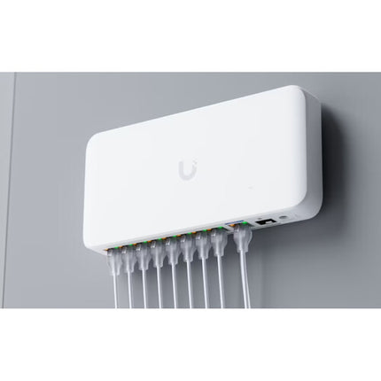 Ubiquiti Flex 8 Puertos PoE++ Red Gestionada 2.5G 196W PoE Presupuesto Montaje Pared