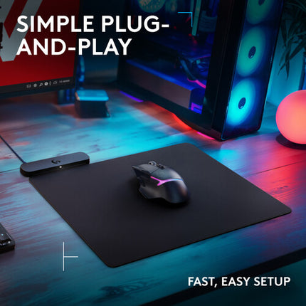Logitech G POWERPLAY 2 Base de carga inalámbrica para ratón con cable USB-A de 1.8m y perfil delgado