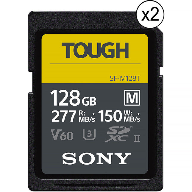 Sony 128GB SF-M Tough Series Tarjeta de Memoria UHS-II SDXC 2-Pack V60 U3 Clase 10