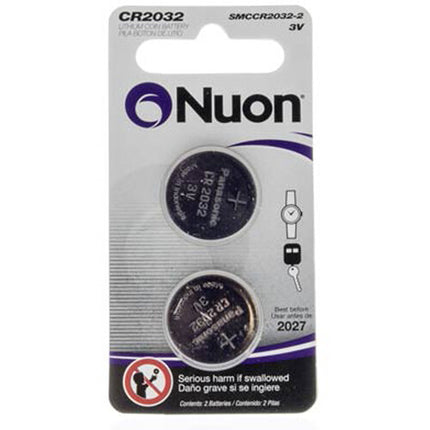 Batería de Litio Nuon CR2032 3V Celda Moneda Pack de 2