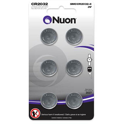 Batería de Litio CR2032 Nuon 3V Celda Botón Paquete 6 unidades