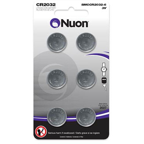 Batería de Litio CR2032 Nuon 3V Celda Botón Paquete 6 unidades