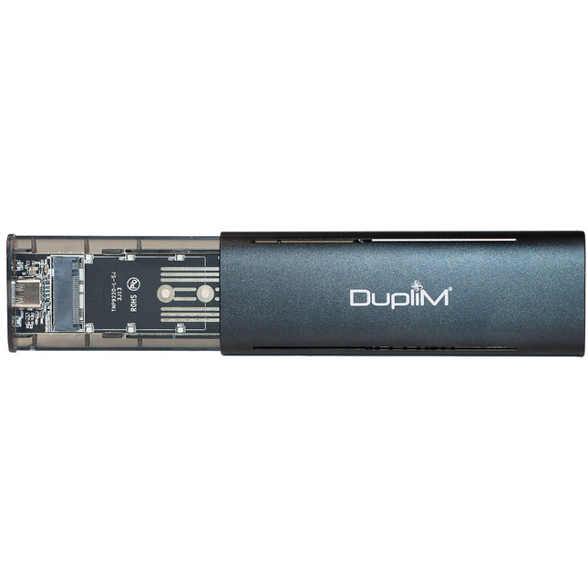 DupliM Carcasa SSD M.2 USB-C 3.2 Gen 2x2 20 Gb/s LED Azul Verde