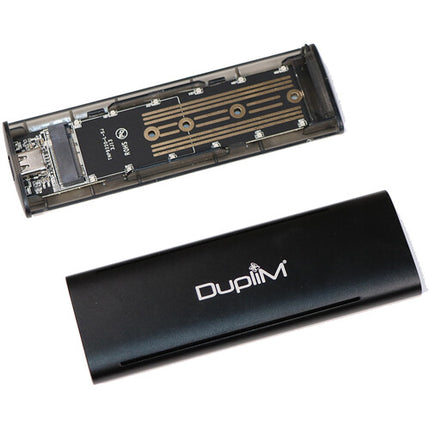 DupliM Carcasa SSD M.2 USB-C 3.2 Gen 2x2 20 Gb/s LED Azul Verde