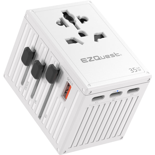 EZQuest WorldTravel Cargador de Pared 35W GaN 5 Puertos Blanco USB-C PD