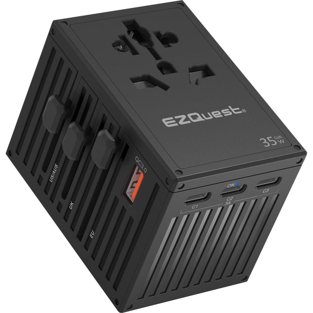 EZQuest WorldTravel Cargador de Pared GaN 35W 5 Puertos Negro