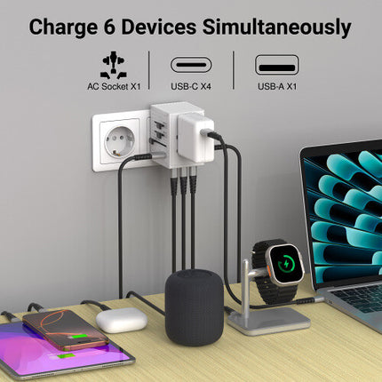 EZQuest WorldTravel Cargador de Pared 35W GaN 5 Puertos Blanco USB-C PD
