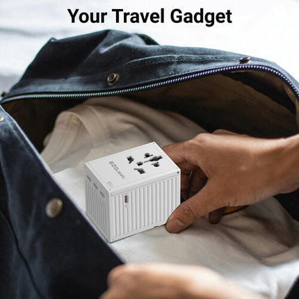 EZQuest WorldTravel Cargador de Pared GaN 65W 5 Puertos Blanco con Protección