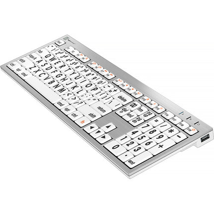 Logickeyboard Large Print ALBA Mac Pro Teclado Americano Inglés Blanco y Negro