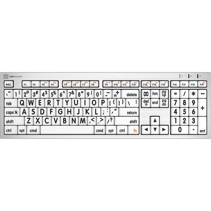 Logickeyboard Large Print ALBA Mac Pro Teclado Americano Inglés Blanco y Negro