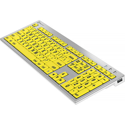 Logickeyboard Large Print ALBA Teclado Mac Pro Inglés Americano Negro Amarillo