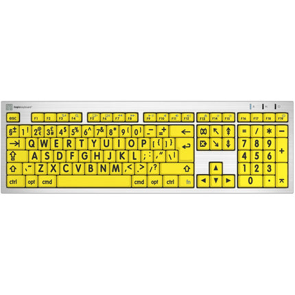 Logickeyboard Large Print ALBA Teclado Mac Pro Inglés Americano Negro Amarillo