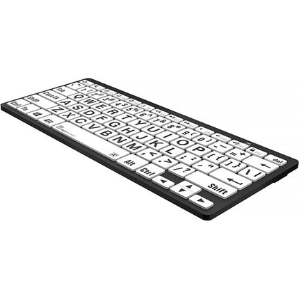 Logickeyboard LargePrint Teclado Bluetooth Mini 78 Teclas Alto Contraste con Pilas AAA