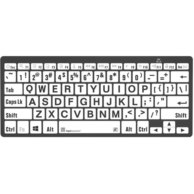 Logickeyboard LargePrint Teclado Bluetooth Mini 78 Teclas Alto Contraste con Pilas AAA