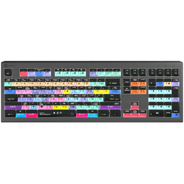 Logickeyboard ASTRA 2 Teclado Retroiluminado para Adobe After Effects CC Mac con Conexión USB y Cable Y-Split de 59"