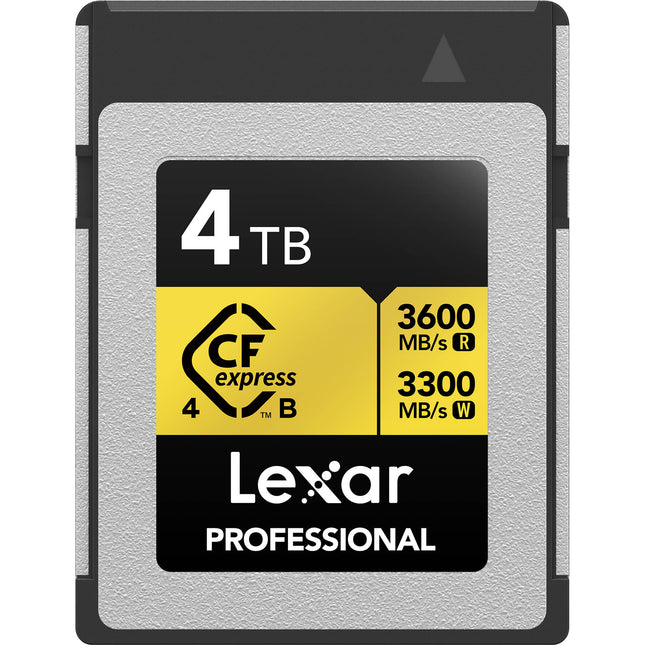 Lexar 4TB Professional GOLD CFexpress 4.0 Tipo B Tarjeta de Memoria 3600 MB/s Lectura 3300 MB/s Escritura