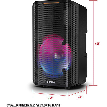 ION Audio Trouper 300 Altavoz portátil con batería 30 h 10" Woofer luces LED y micrófono cable
