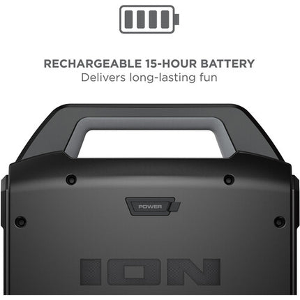ION Audio Sport Boom altavoz recargable resistente al agua 60W con micrófono cable