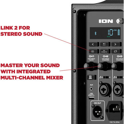 ION Audio Trouper 100 sistema de altavoz portátil con Bluetooth batería 15 horas y micrófono cableado