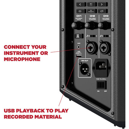 ION Audio Trouper 100 sistema de altavoz portátil con Bluetooth batería 15 horas y micrófono cableado