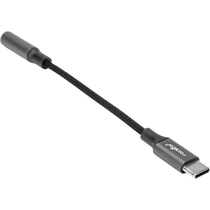 Rocstor USB-C a Adaptador de Audio 3.5mm Hi-Res DAC 16/24-Bit Negro