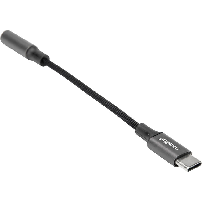 Rocstor USB-C a Adaptador de Audio 3.5mm Hi-Res DAC 16/24-Bit Negro