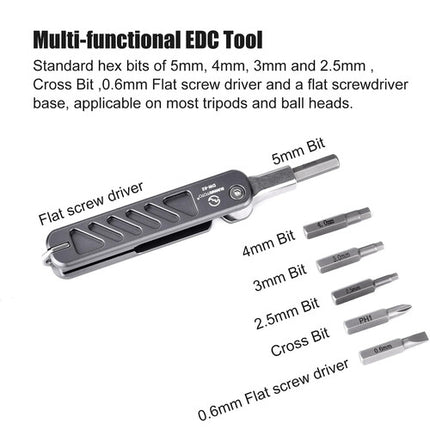 Sunwayfoto EDC Multi-Herramienta Plegable Acero Inoxidable 6 Puntas