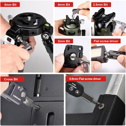 Sunwayfoto EDC Multi-Herramienta Plegable Acero Inoxidable 6 Puntas