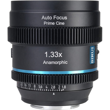 Sirui 20mm T1.8 Lente Anamórfico 1.33x S35 Micro Cuatro Tercios Flares Azules
