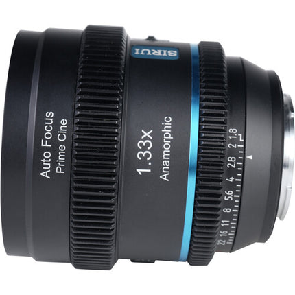 Sirui 20mm T1.8 Lente Anamórfico 1.33x S35 Micro Cuatro Tercios Flares Azules