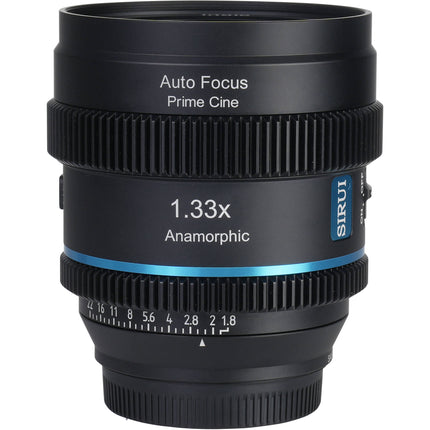 Sirui 20mm T1.8 Lente Anamórfico 1.33x S35 Micro Cuatro Tercios Flares Azules