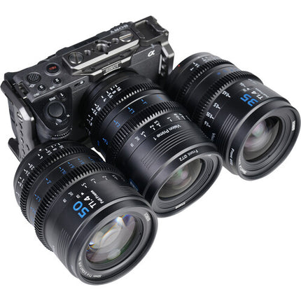 Sirui VP-1 Vision Prime Juego de 3 Lentes Cine Full-Frame 24 35 50mm T1.4 con Adaptadores y Estuche Resistente