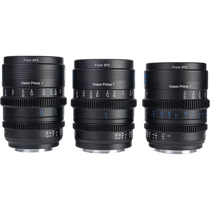 Sirui VP-1 Vision Prime Juego de 3 Lentes Cine Full-Frame 24 35 50mm T1.4 con Adaptadores y Estuche Resistente