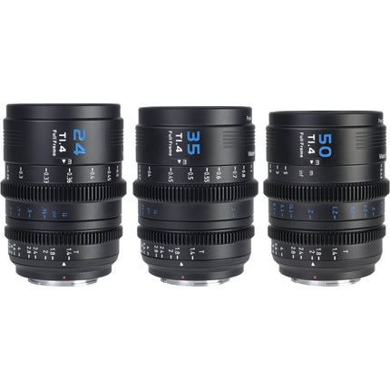 Sirui VP-1 Vision Prime Juego de 3 Lentes Cine Full-Frame 24 35 50mm T1.4 con Adaptadores y Estuche Resistente