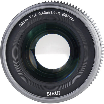 Sirui VP-1 Vision Prime 50mm T1.4 Lente Cine Full-Frame Metal Gris 46mm 18 Lâminas