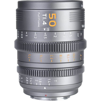 Sirui VP-1 Vision Prime 50mm T1.4 Lente Cine Full-Frame Metal Gris 46mm 18 Lâminas
