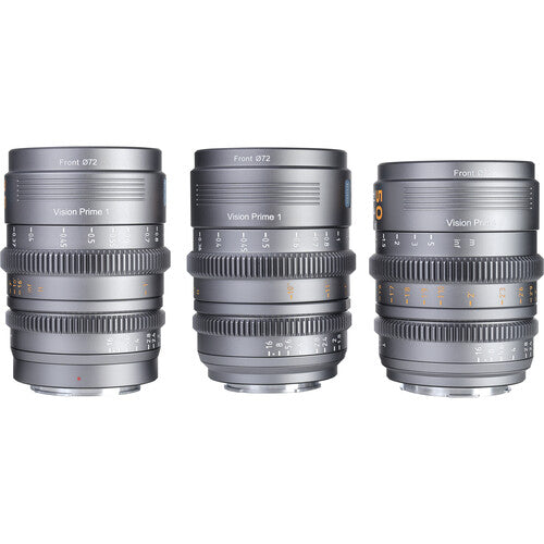 Sirui VP-1 Vision Prime T1.4 Kit de 3 Lentes Cine Full-Frame 24 35 50mm Estuche Resistente