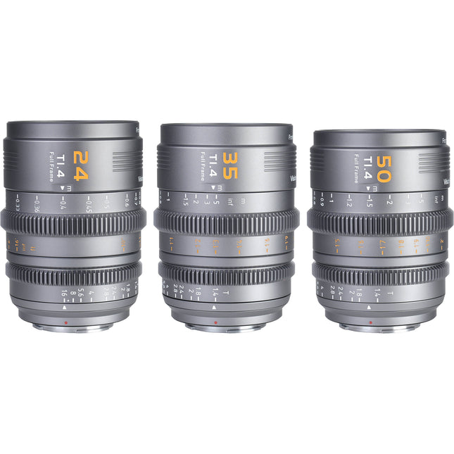 Sirui VP-1 Vision Prime T1.4 Kit de 3 Lentes Cine Full-Frame 24 35 50mm Estuche Resistente